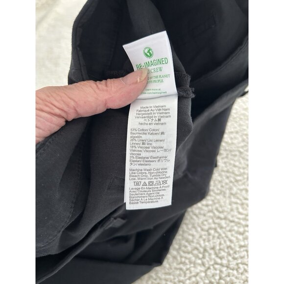 J.Crew Factory $118.00 Wide Leg Patch Pocket Pants Black Size 32P - Picture 7 of 12